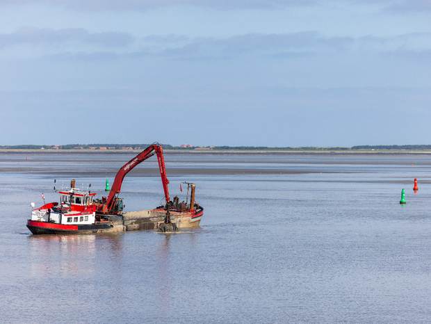 Baggerwerkzaamheden op de Waddenzee. Foto: Rijkswaterstaat
