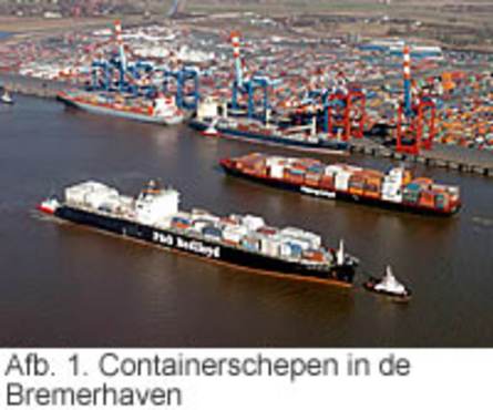Afb. 1. Containerschepen in Bremerhaven