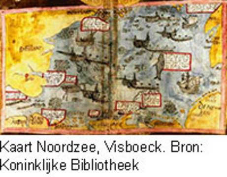 Kaart Noordzee. Visboeck. Bon: Koninklijke Bibliotheek. 
