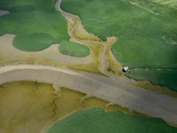 Luchtbeeld Eems_Dollard. Foto: Henk Postma