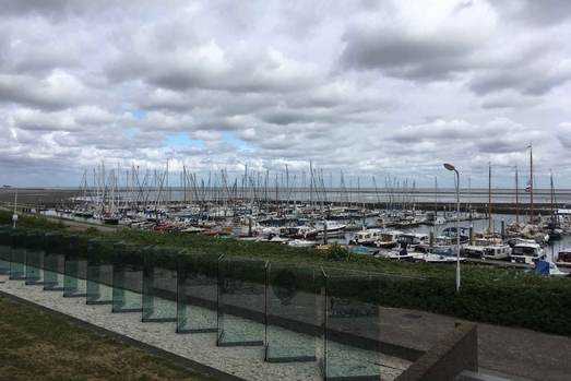 View from the Maritime Institute Willem Barentsz at the Marina and Wadden Sea