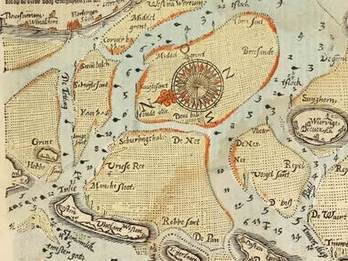 Uitsnede uit kaart. Bron: Bijzondere Collecties Universiteit van Amsterdam