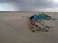 Afval op het strand van Terschelling