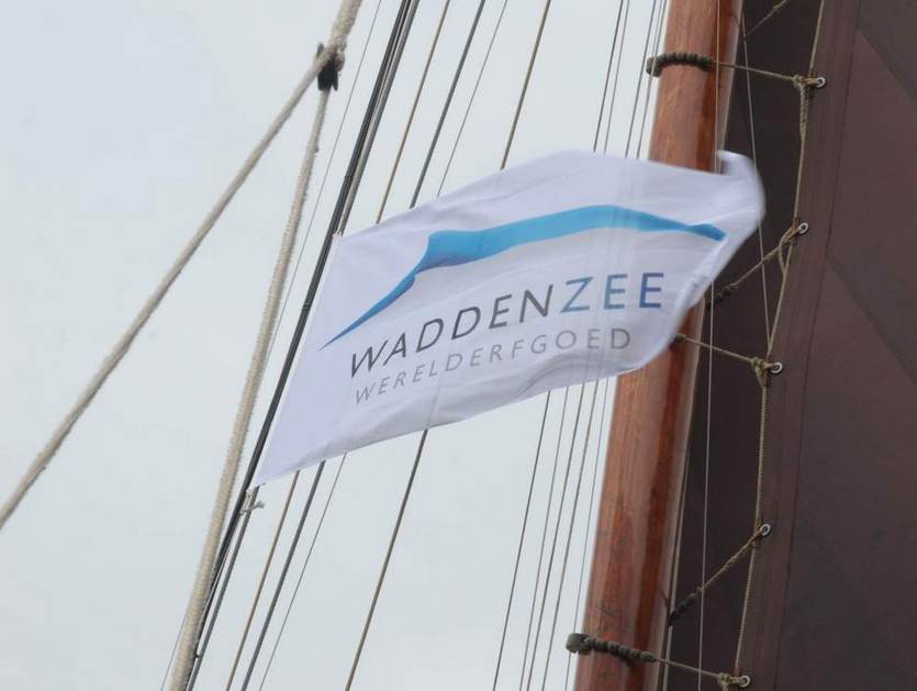 De vlag van Waddenzee werelderfgoed