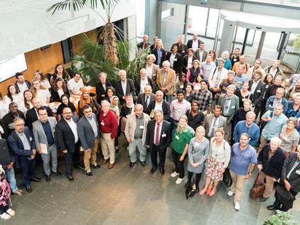 The whole group in the hall way of van Hall Larenstein