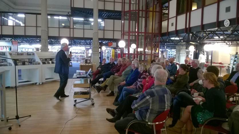 Lezing Pier Vellinga Wadden in tijden van klimaatverandering op 17 maart 2015. Foto: Rosanne Verbree.