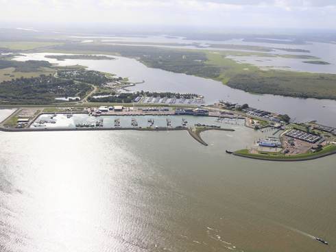 De haven van Lauwersoog. Foto: Luchtinspectie Rijkswaterstaat