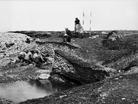 De opgraving van een køkkenmødding bij het dorp Ertebølle, eind 19e eeuw. Bron: Nationaal Museum, Kopenhagen