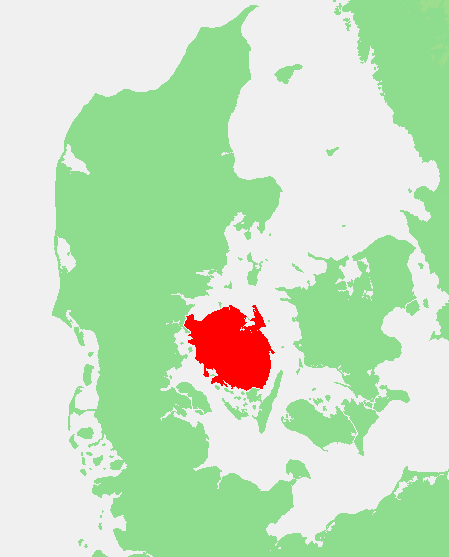 Het eiland Funen in Denemarken waar het onderzoek uitgevoerd is. Bron Wikipedia