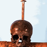 Vermoedelijke schedel van Stortebeker. (Bron: Hamburgmuseum)