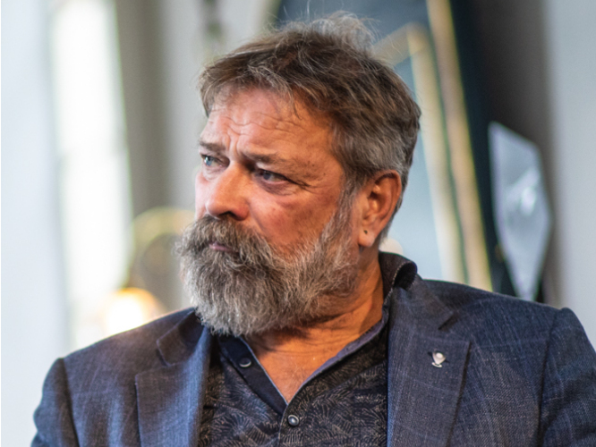 Joop Mulder tijdens het Symposium Terpen en Wierdenland in 2018. Foto: Lucas Kemper
