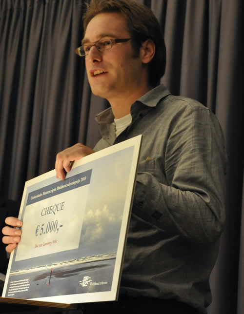Bas van  Leeuwen, winnaar waddenacademieprijs 2010. Foto: Zwanette Jager.