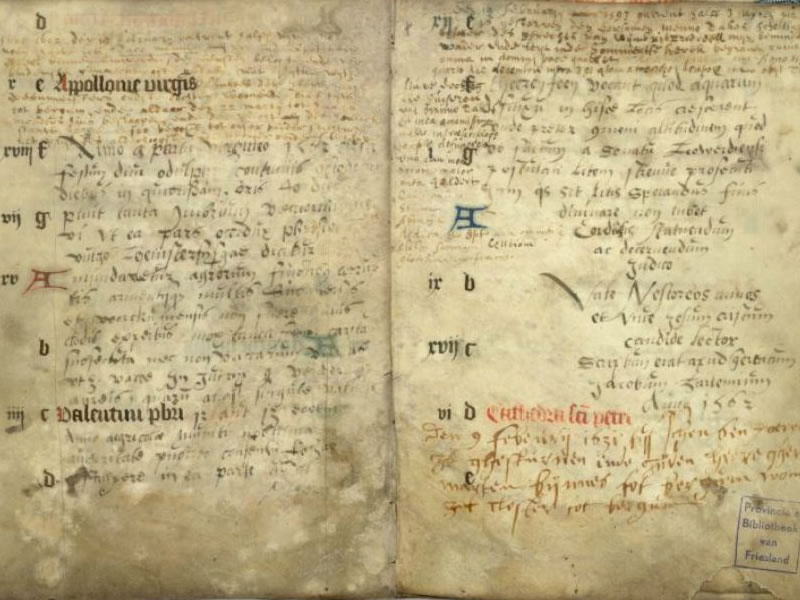 Afbeelding van oude geschriften uit de collectie van Tresoar
